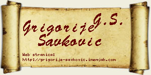 Grigorije Savković vizit kartica